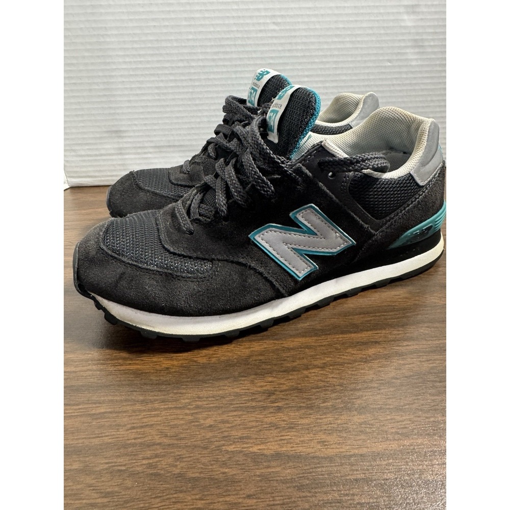 New Balance 574 Navy Blue Turquoise Sneakers Shoes Women's 8‎